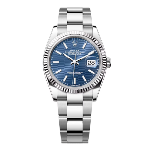 2022 Pre-owned Rolex - 126234-0050 Datejust 36 Stainless Steel / Fluted / Blue - Fluted / Oyster