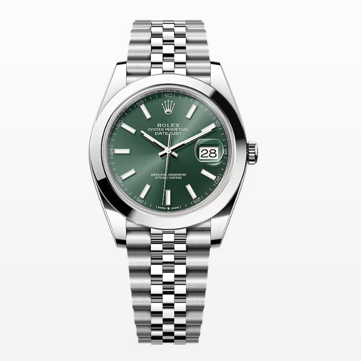 2025 Brand New Rolex - 126300-0020 Datejust 41 Stainless Steel Smooth / Jubilee / Green