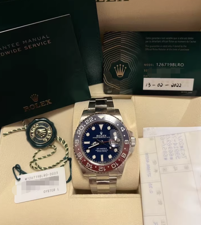 2022 New Rolex - 126719BLRO-0003 GMT-Master II White Gold / BLRO / Blue