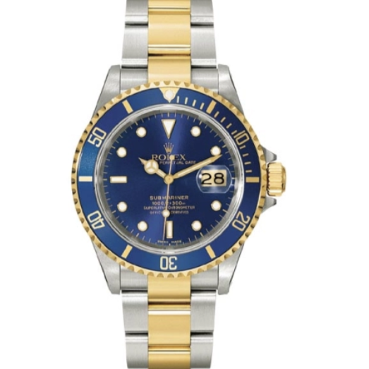 2005 Pre-owned Rolex - 16613 Blue SuperLuminova Submariner Date 16613 Blue Tritium