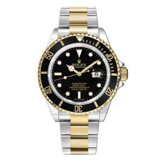 2009 Pre-owned Rolex - 16613LN Black Superluminova Submariner Date 16613 Black Superluminova