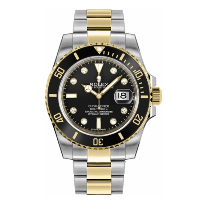2013 Pre-owned Rolex - 116613LN-0003 Submariner Date Rolesor / Black-Diamond