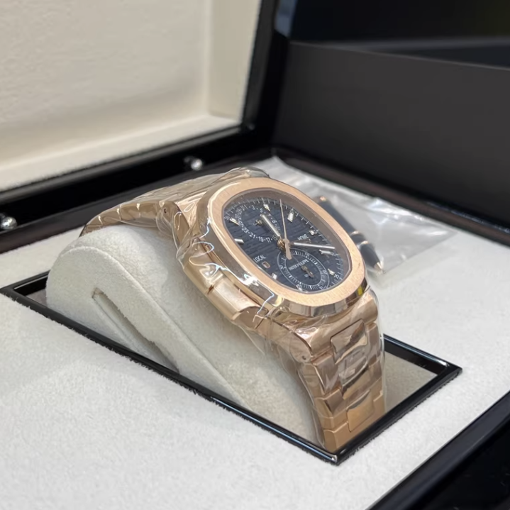 2025 Brand New Patek Philippe - 5990/1R-001 Nautilus Travel Time Rose Gold / Blue