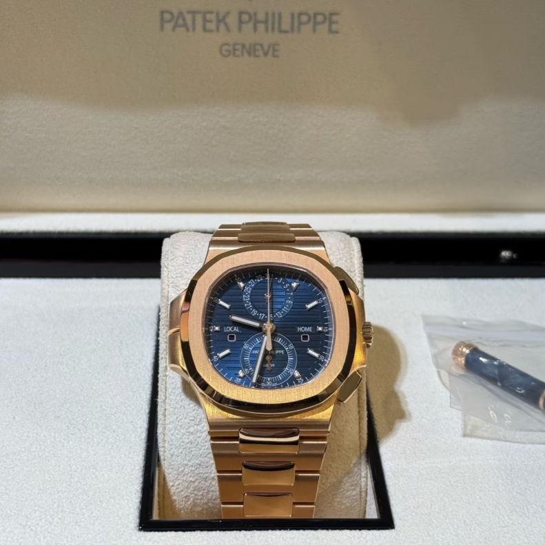 2025 Brand New Patek Philippe - 5990/1R-001 Nautilus Travel Time Rose Gold / Blue