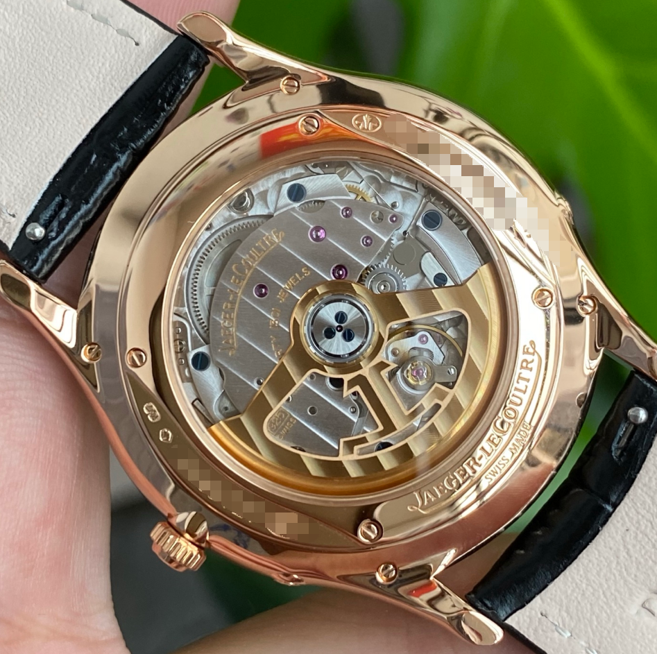 2021 Pre-owned Jaeger-LeCoultre - 1362520 Master Ultra Thin Moon Pink Gold / Eggshell / Alligator